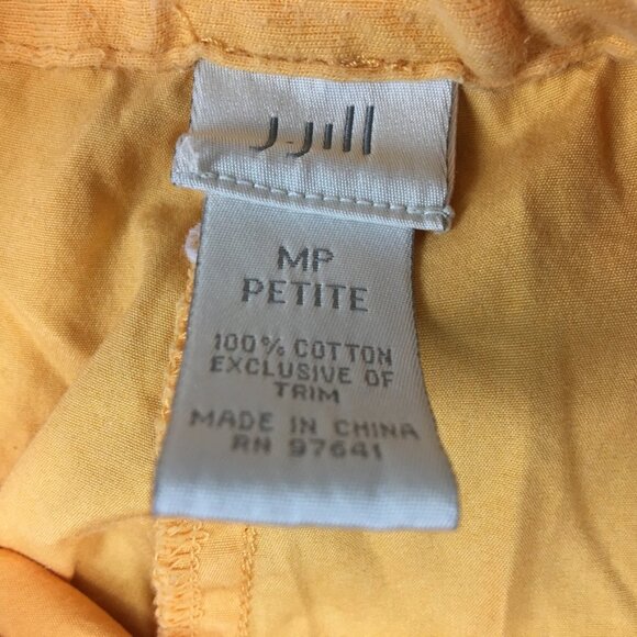 J Jill Pants MP 8P 10P Cargo Relaxed Cropped Capri Solid Yellow Oversized Tie - Picture 10 of 13
